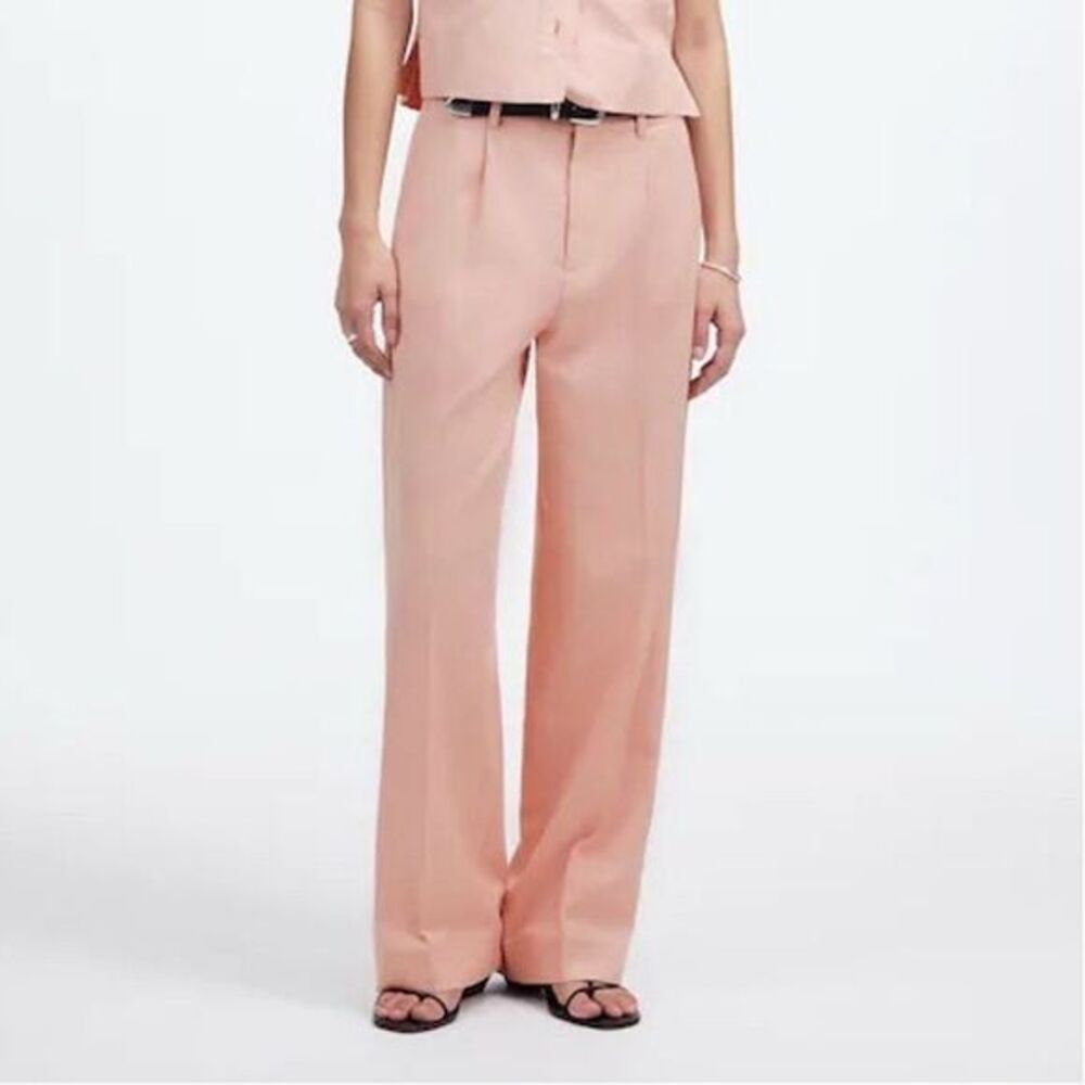 NWT Madewell Women's Slouchy Straight‎ Pants Size 4 Pale Blush Pink Casual